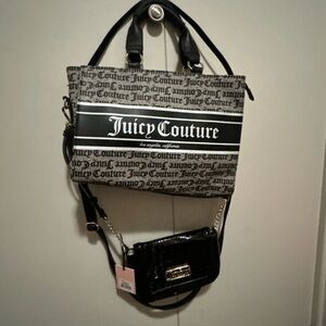 Juicy Couture Black and Gray Logo Tote Set